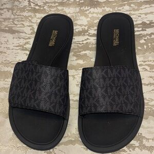 Michael Kors Black Patterned Slides